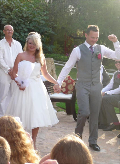 Pic: Bride& Groom simply danced down the aisle at Atzaro!